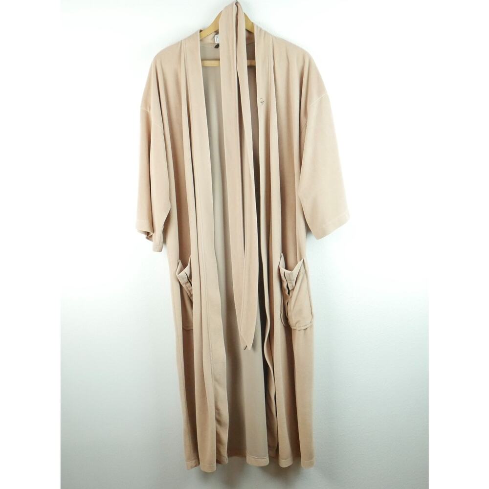 Vintage Christian Dior Monsieur Mens Robe Tan Embroidered Logo Lounge One‎ Size
